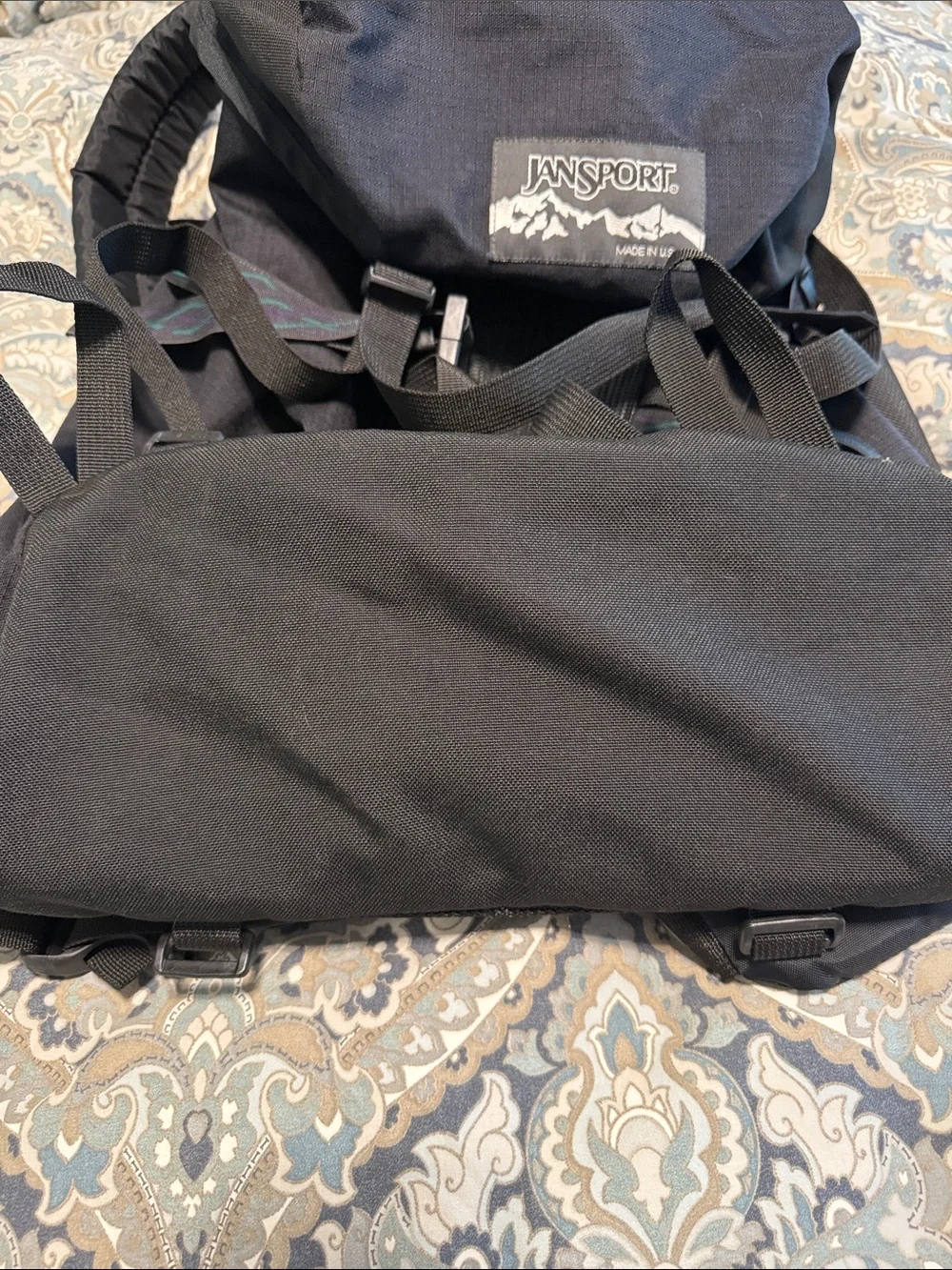 Jansport Black Hiking Backpack with Multicolor Accents